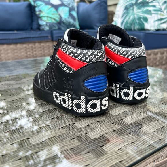 Adidas Retro Trefoil Style Kids High Top Sneakers Size 11K - Picture 5 of 9